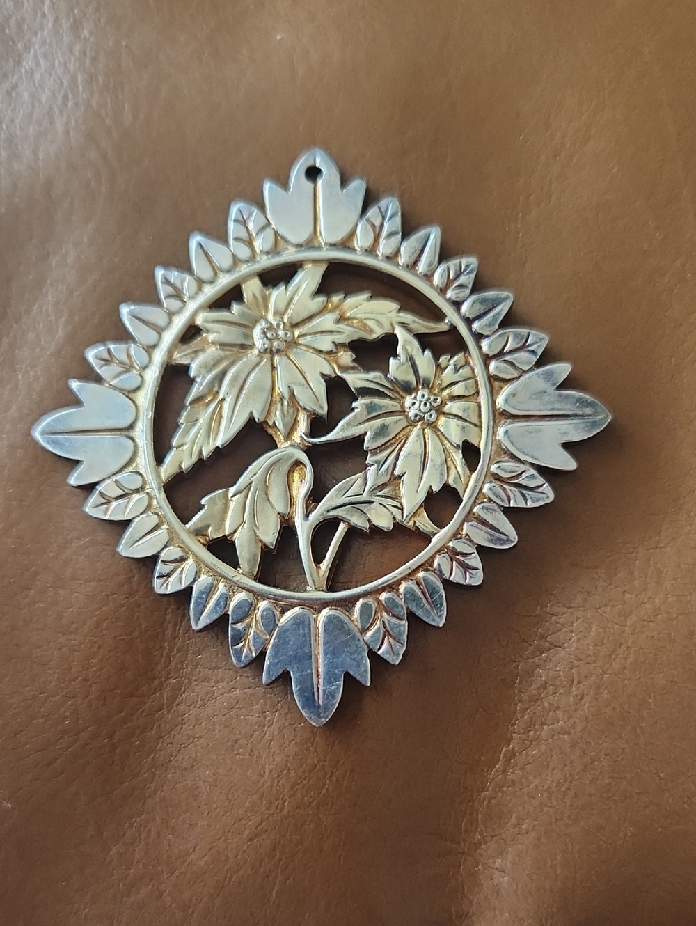 Reed And Barton Floral Filigree Silver And Gold Tone Ornament